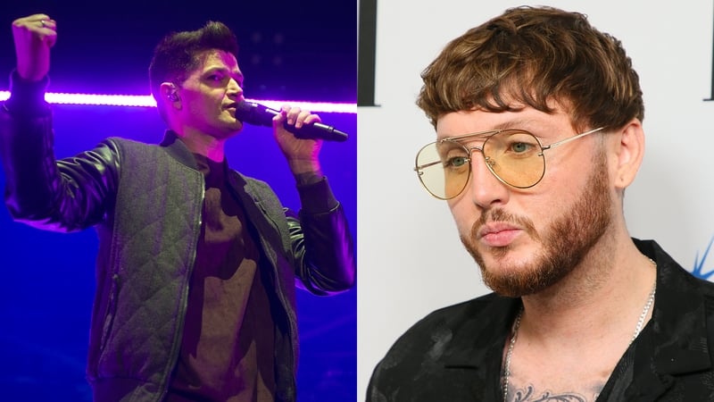 (L-R) The Script's Danny O'Donoghue and James Arthur