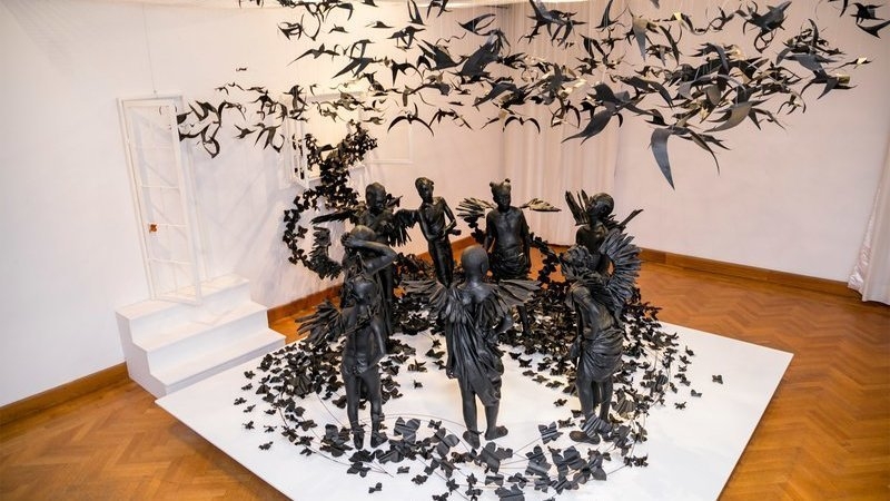 EVA International 2018: Peju Alatise's Flying Girls (2016). Photo: Ibeabuchi Benson, courtesy of the artist