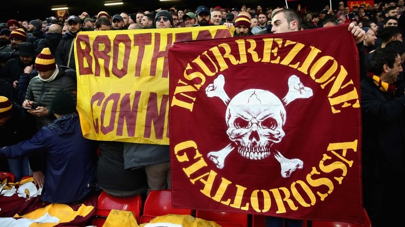 Roma fans at Anfield