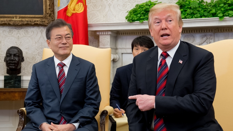 South Korean leader Moon Jae-in met with Donald Trump at the White House