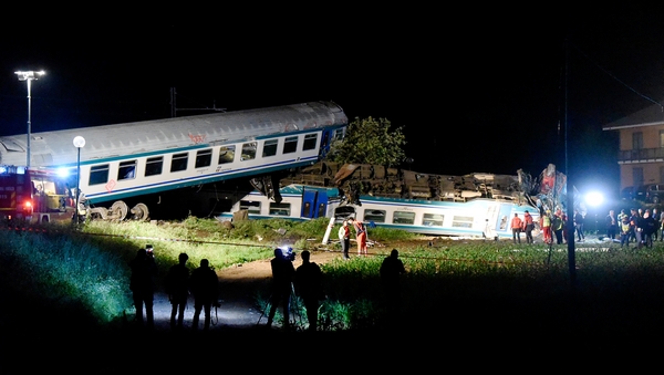 The train was travelling from the city of Turin to the suburb of Ivrea