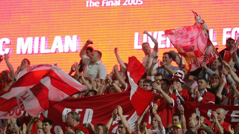 Liverpool fans at the Ataturk Stadium in 2005
