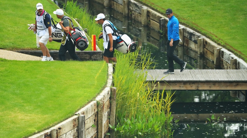 Rory McIlroy had a dramatic final hole at Wentworth but stayed in bounds and made par