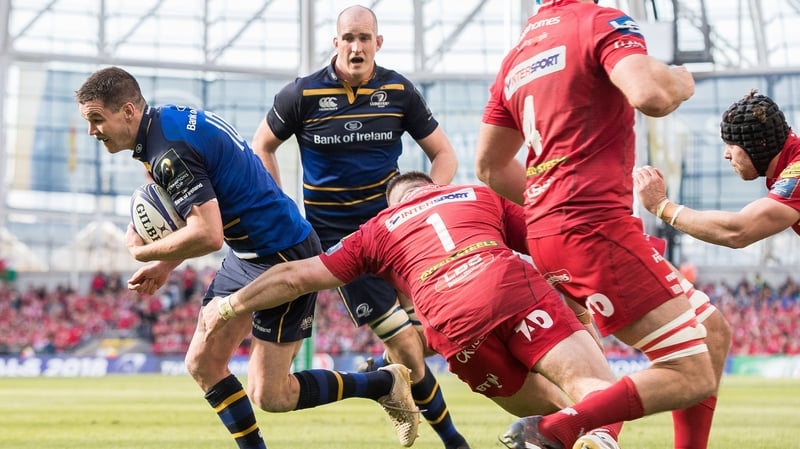 Johnny Sexton was among the tries when Leinster beat Scarlets in the Champions Cup