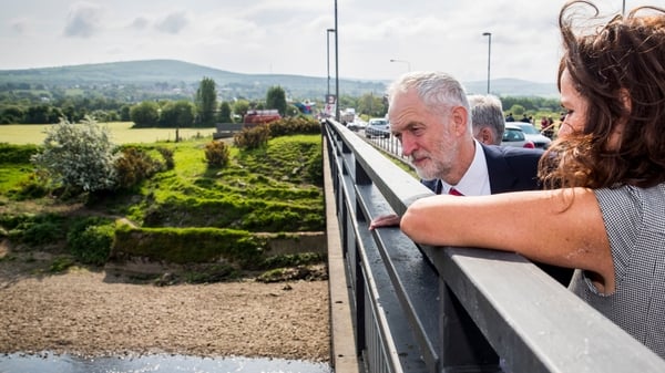 Jeremy Corbyn inspects the border at Lifford