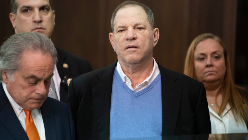 Harvey Weinstein stands beside his lawyer Benjamin Brafman in court