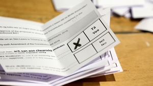 An X for Yes on a ballot paper being sorted at the RDS