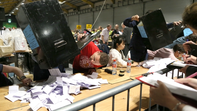 Two of the hundreds of boxes are opened at the RDS