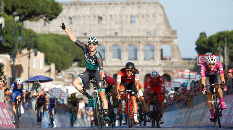 Sam Bennett celebrates in Rome