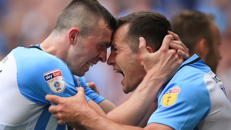 Michael Doyle (right) celebrates his side's second goal