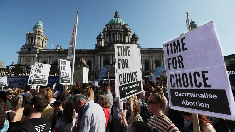 Protests were held earlier this year calling for a change to legislation in Northern Ireland