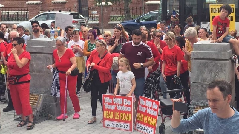 Standing4Women protesting outside the City Hall in Cork
