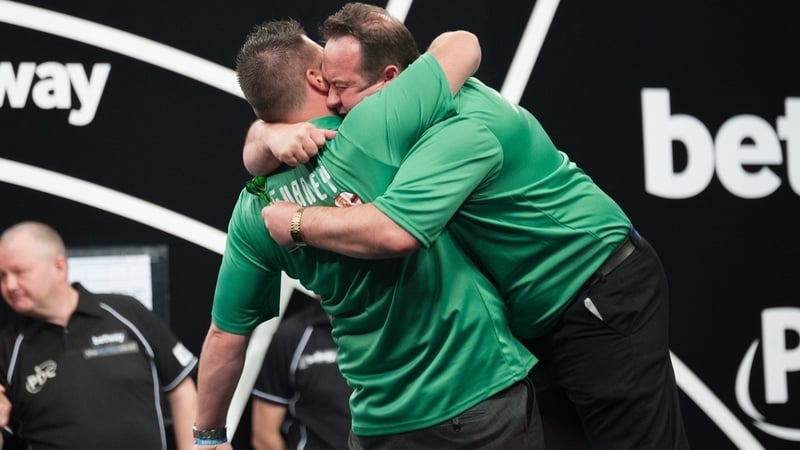 Darly Gurney and Brendan Dolan celebrate their win