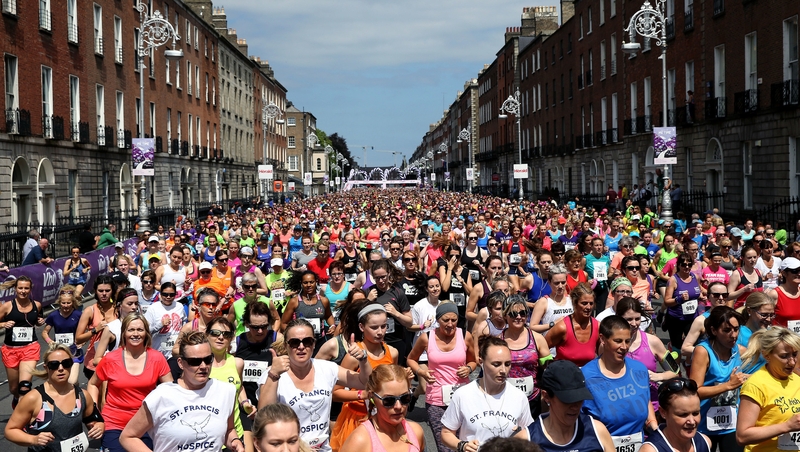 Participants on Fitzwilliam Place in Dublin this afternoon