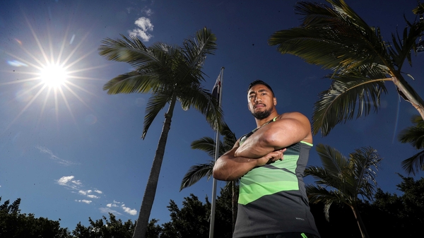 Bundee Aki soaks up the sun in the Gold Coast, Queensland, Australia