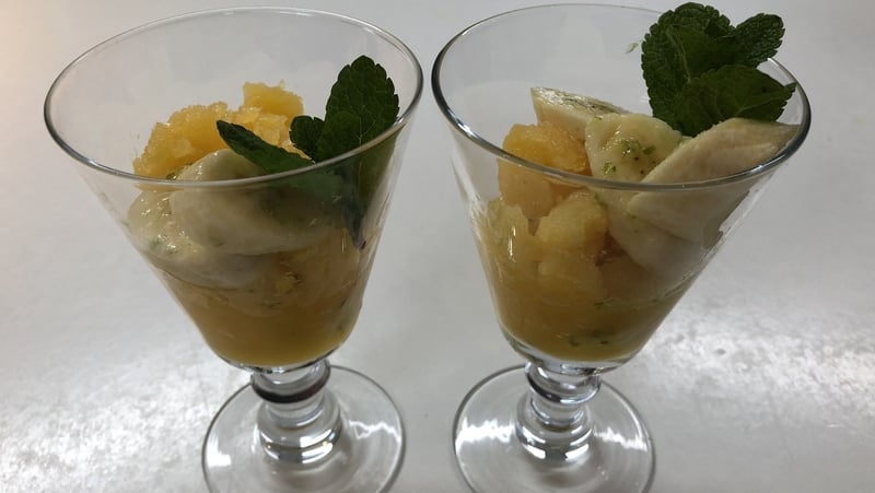 Rory's Orange and Passion Fruit Granita with Mango, Banana and Lime