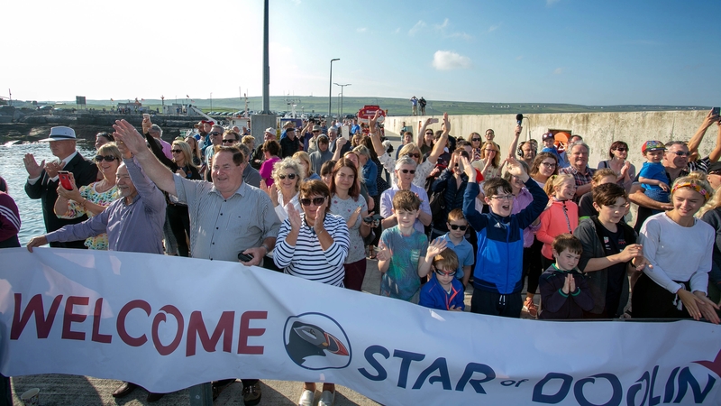 Crowds greet the new vessel 'Star of Doolin' early this morning