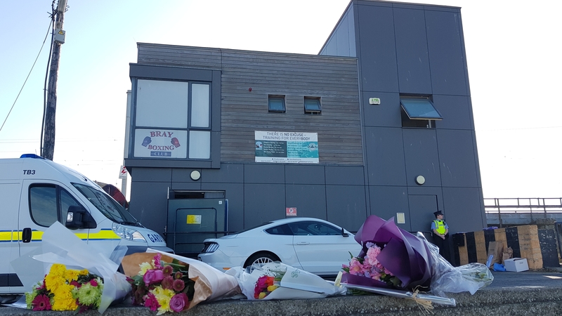 Tributes were left outside Bray Boxing Club following the shooting