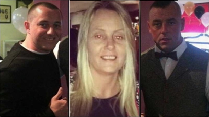 (L-R) Thomas Fox, Regina Keogh and her brother Jonathan are accused of murdering Gareth Hutch in May 2016