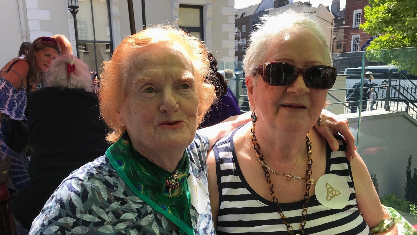 Philomena Cunningham with her friend Josephine Anderson