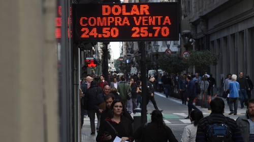 Argentia's currency weakened sharply recently in an investor exodus from emerging markets