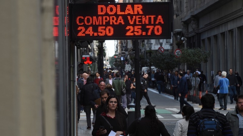 Argentia's currency weakened sharply recently in an investor exodus from emerging markets