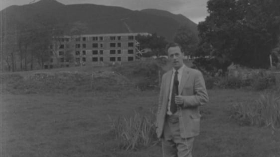 RTÉ reporter John Ross at the Dunloe Hotel, Kerry (1963)