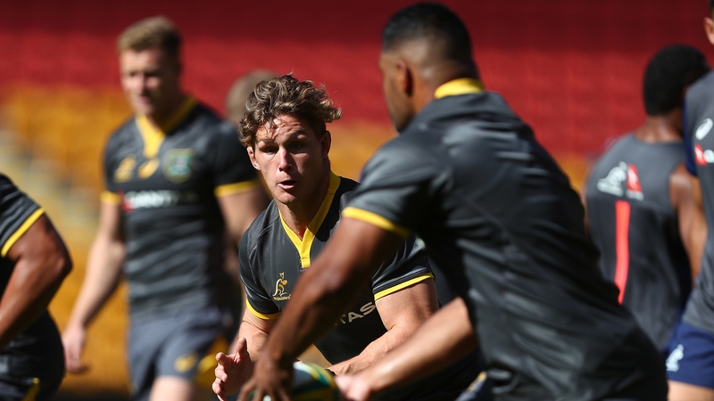 Australian captain Michael Hooper in action during the captain's run on Friday