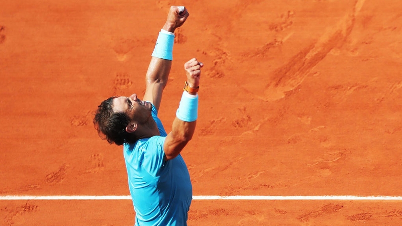 Rafael Nadal celebrates victory
