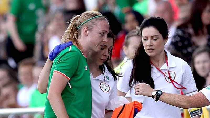 Louise Quinn went off injured against Norway