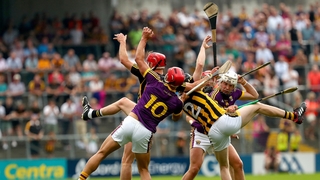 Kilkenny's Enda Morrissey and Cillian Buckley with Lee Chin and Rory O'Connor of Wexford