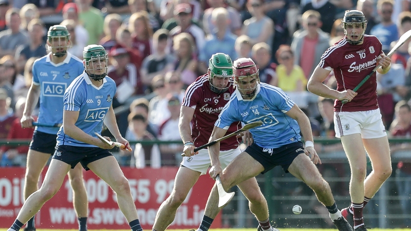 Dublin's Danny Sutcliffe and David Burke of Galway
