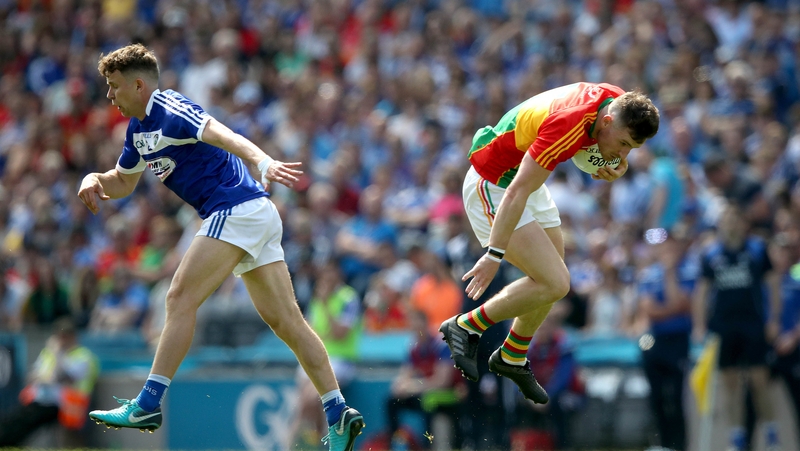 Stephen Attride (L) in action for Laois against Carlow