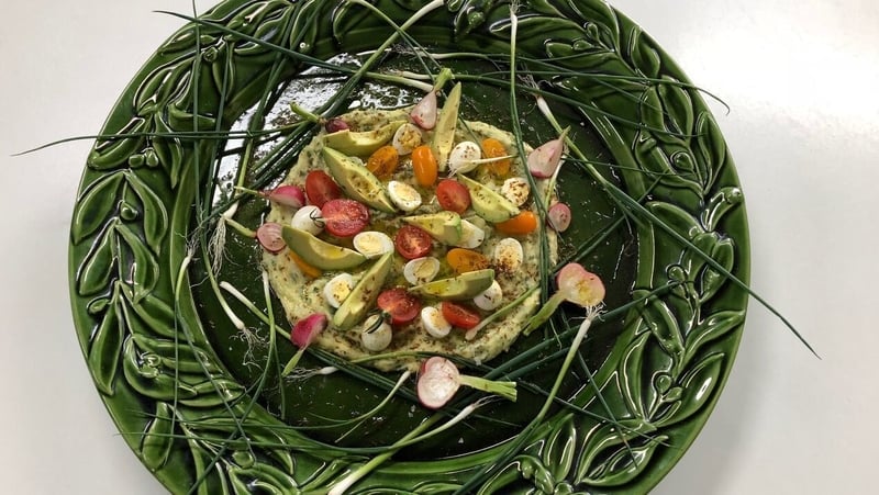 Potato Aoili with Quail Eggs