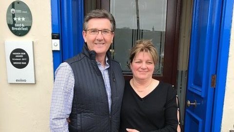 Daniel and his super fan at Bridge B&B