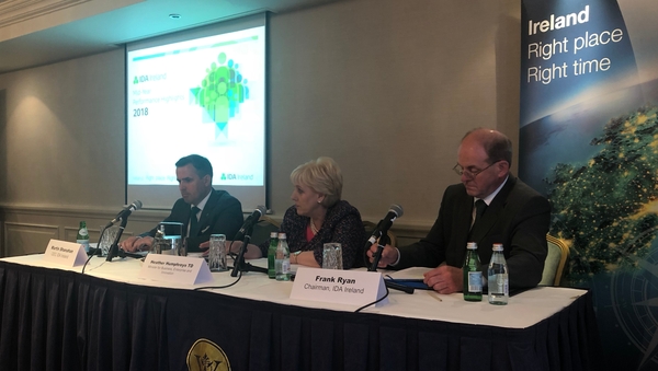 Martin Shanahan, IDA Ireland CEO; Heather Humphreys TD, Minister for Business, Enterprise, and Innovation; and Frank Ryan, IDA Ireland Chairman hail strong first half performance.