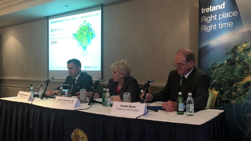 Martin Shanahan, IDA Ireland CEO; Heather Humphreys TD, Minister for Business, Enterprise, and Innovation; and Frank Ryan, IDA Ireland Chairman hail strong first half performance.