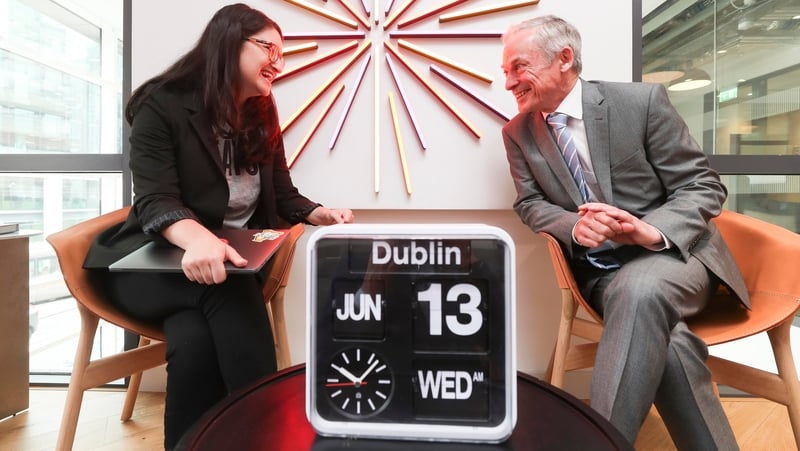 Leni Zneimer, ‎General Manager of WeWork's UK and Ireland operations, and Richard Bruton, Minister for Education and Skills, at today's launch.