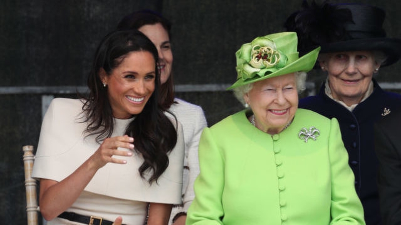 Queen Elizabeth II and the Duchess of Sussex enjoying a wee giggle