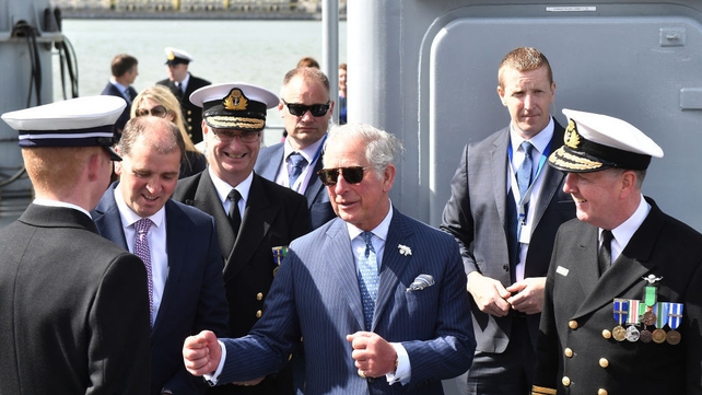 Prince Charles visits Cork Naval Base