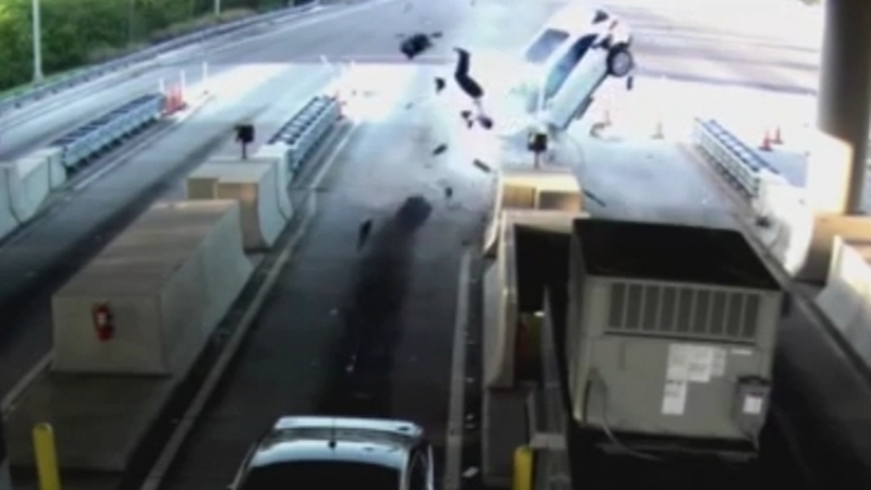 Remarkably, nobody was seriously hurt in the crash