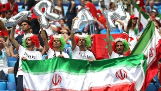 Iran fans enjoy the pre-match atmosphere