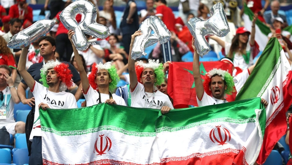 Iran fans enjoy the pre-match atmosphere