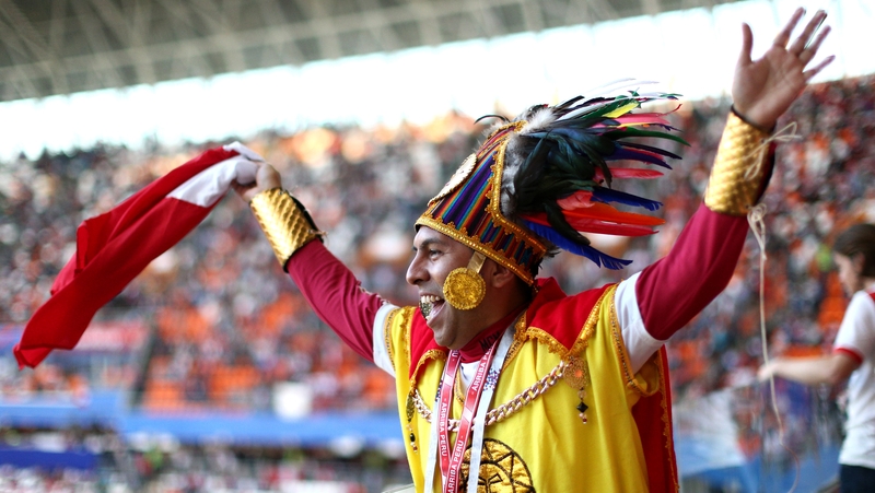 A Peruvian fan pre-match