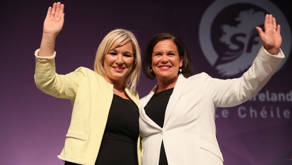 Michelle O'Neill and Mary Lou McDonald at the Sinn Féin Ard Fheis in Belfast at the weekend
