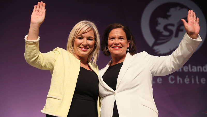 Michelle O'Neill and Mary Lou McDonald at the Sinn Féin Ard Fheis in Belfast at the weekend