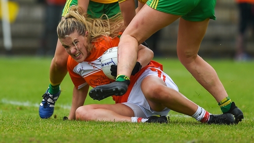 Kelly Mallon of Armagh under pressure to retain possession