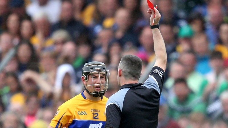 Reidy reacts to his red card