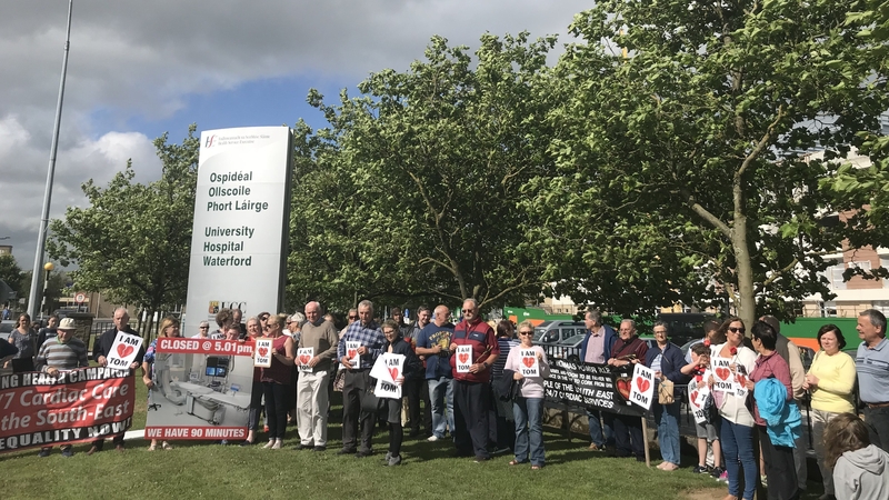 A protest vigil was held at University Hospital Waterford this evening on