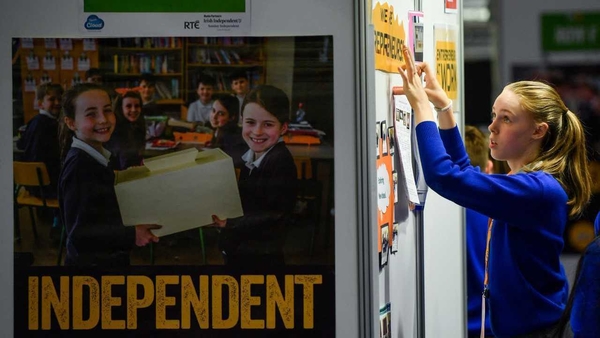 A schoolgirl at the Junior Entrepreneur Showcase